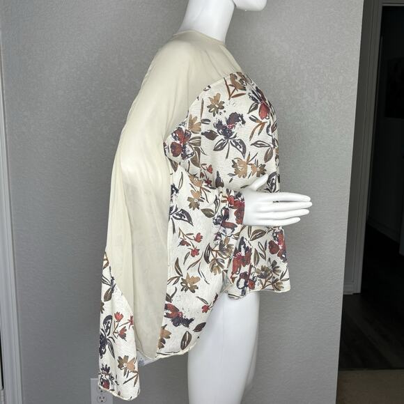 NWOT Oli & Hali Top Boho Floral Flowy Long Sleeve Oversized Size M - Picture 7 of 10